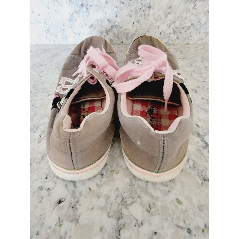 Disney Parks 9 Vintage Sneaker Women's Gray Pink Flats Rhinestone 28 - Picture 5 of 9